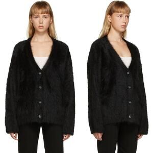 Toteme Black Crew Neck Sweater Plush Texture